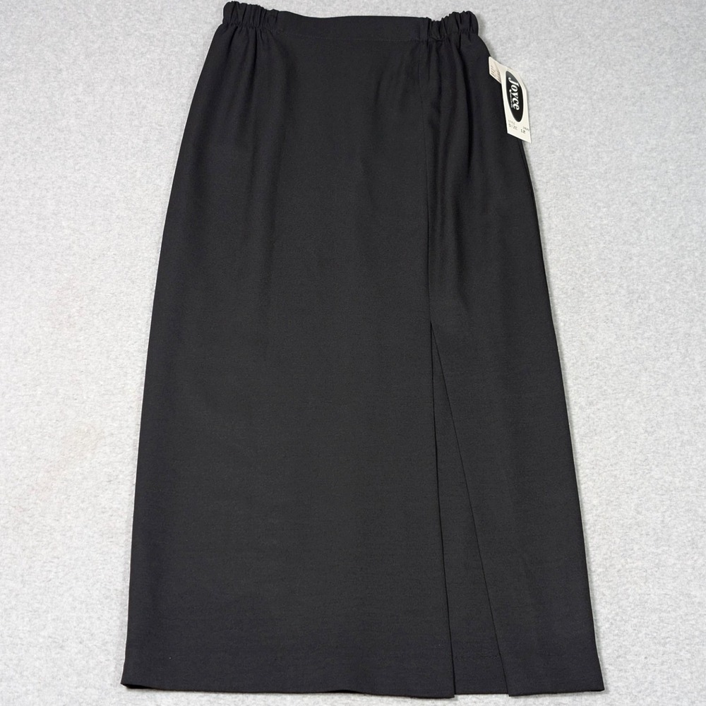 VINTAGE Joyce Sportswear Midi Pencil Skirt Womens Size 12 Black USA Made NEW